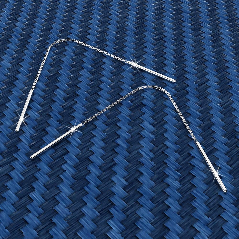 Solid 925 Sterling Silver Wire Threader Earrings - Brilliant Co