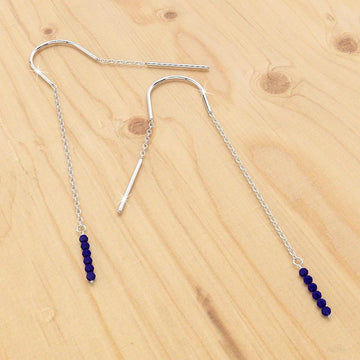 Solid 925 Sterling Silver Lapis Lazuli Earrings
