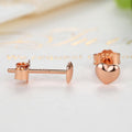 Solid 925 Sterling Silver Amore Love Heart Rose Gold Stud Earrings - Brilliant Co