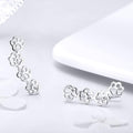 Solid 925 Sterling Silver Animal Pet Paw Print Ear Climber Earrings - Brilliant Co