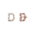 Solid 925 Sterling Silver Glamour Alphabet Letter Earrings Rose Gold - 14