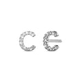 Solid 925 Sterling Silver Glamour Alphabet Letter Earrings  - 10