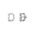 Solid 925 Sterling Silver Glamour Alphabet Letter Earrings  - 14