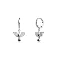 Solid 925 Sterling Silver Egyptian Eagle Hoop Earrings in Silver