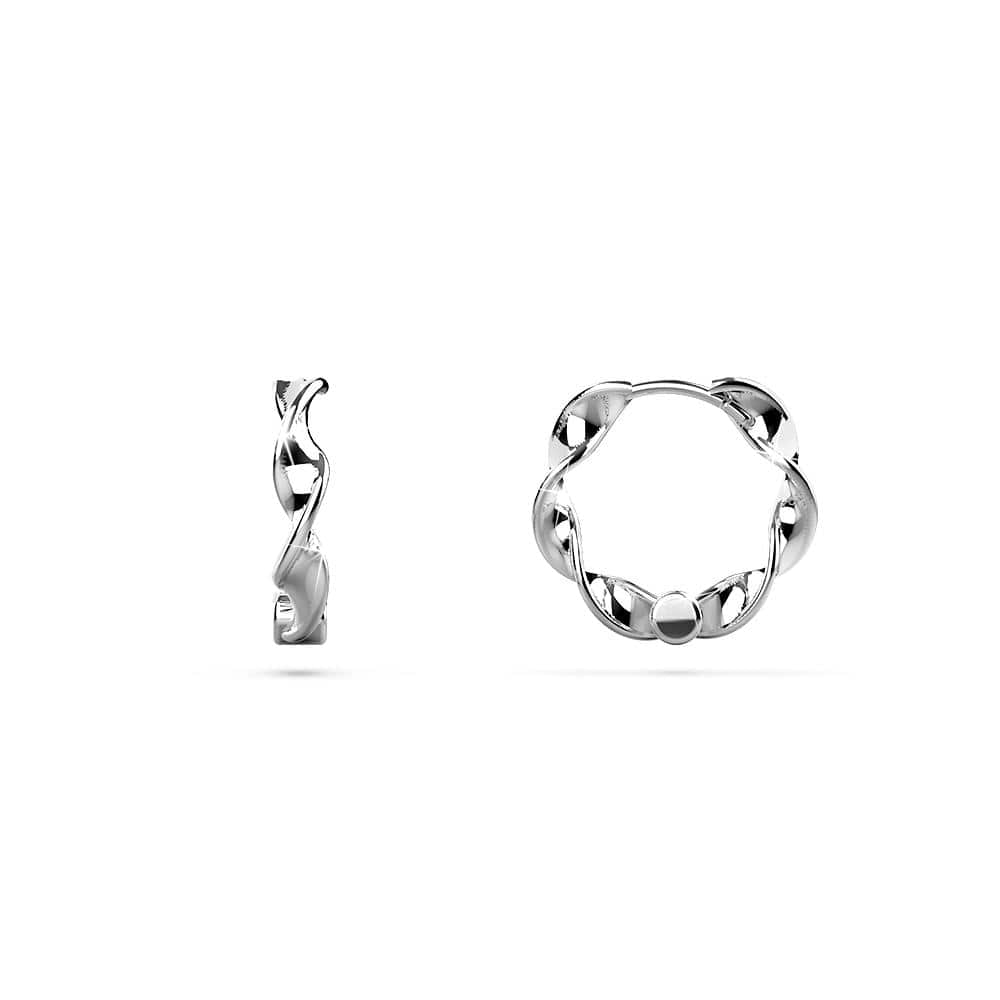 Solid 925 Sterling Silver Hypnotic Twist Hoop Earrings in Silver - Brilliant Co