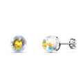 Solid 925 Sterling Silver Gradient Oval Stud Earrings Embellished with Crystals from Swarovski¬Æ - Brilliant Co