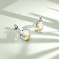 Solid 925 Sterling Silver Gradient Oval Stud Earrings Embellished with Crystals from Swarovski¬Æ - Brilliant Co