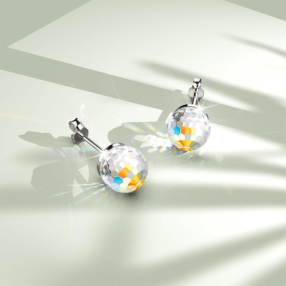 Solid 925 Sterling Silver Gradient Oval Stud Earrings Embellished with Crystals from Swarovski¬Æ - Brilliant Co