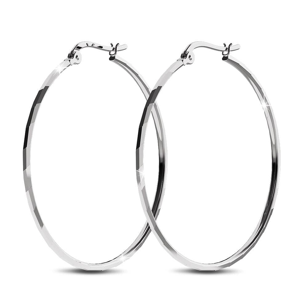 Solid 925 Sterling Silver Sophia Hoop Earrings - Brilliant Co