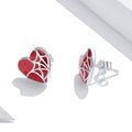 Solid 925 Sterling Silver Love-Webbed Stud Earrings