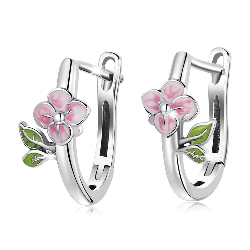 Solid 925 Sterling Silver Flora Huggie Earrings - Brilliant Co