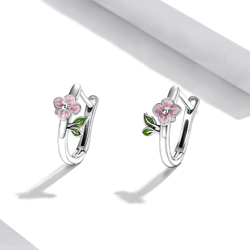 Solid 925 Sterling Silver Flora Huggie Earrings - Brilliant Co