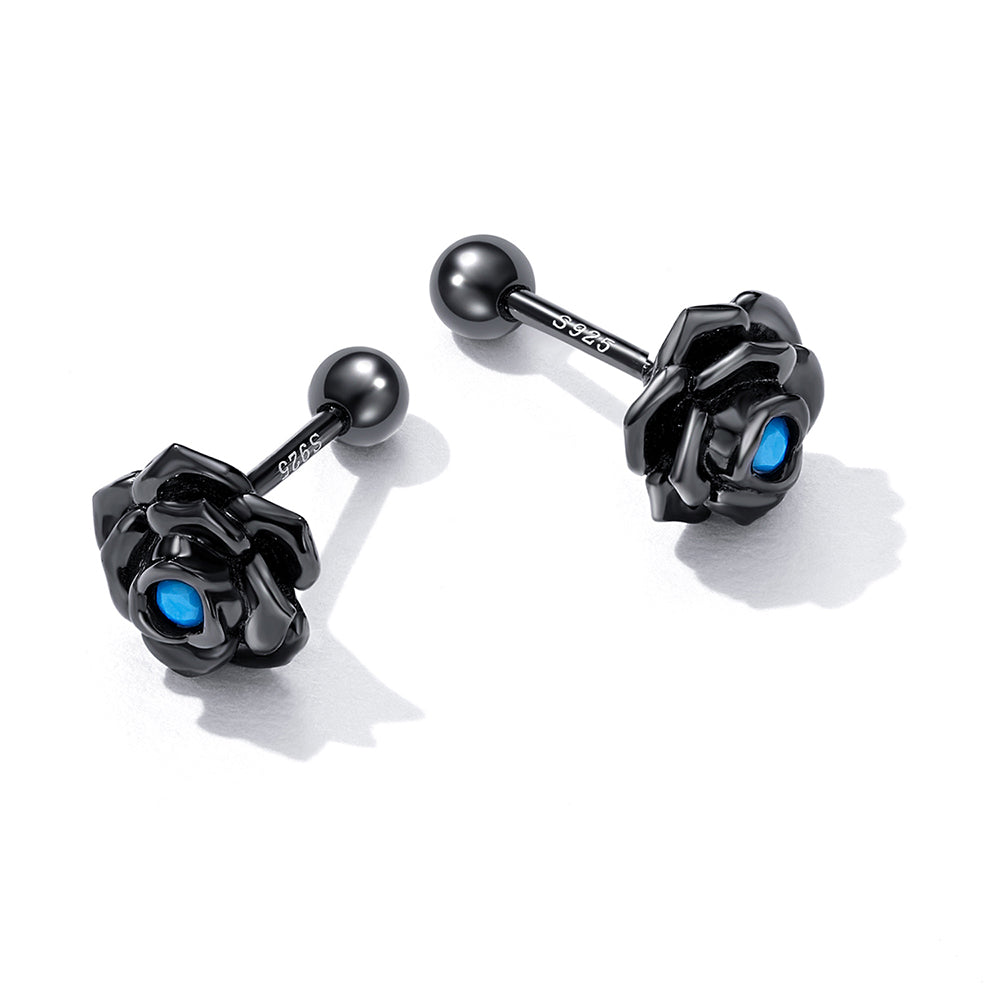 solid-925-sterling-silver-beaded-black-rose-stud-earrings-3