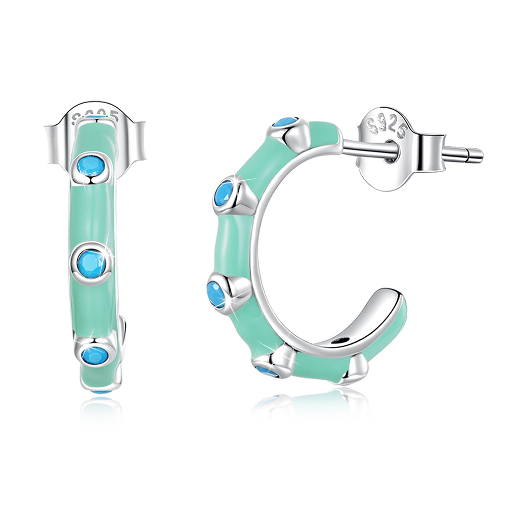solid-925-sterling-silver-blue-caterpillar-c-hoop-earrings-2