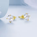 Solid 925 Signature Silver Mary Anne Crystal Stud Earrings In Gold