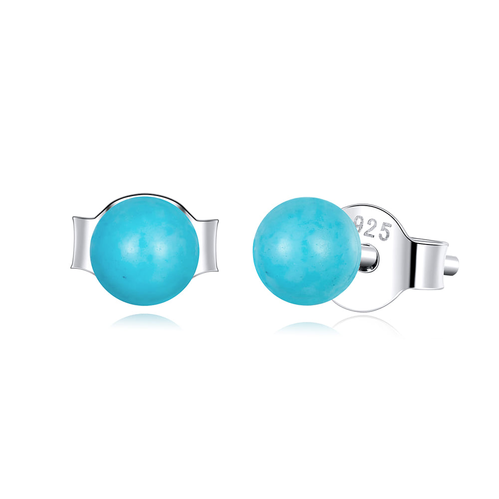 Solid 925 Signature Silver Bubble Gum Stud Earrings