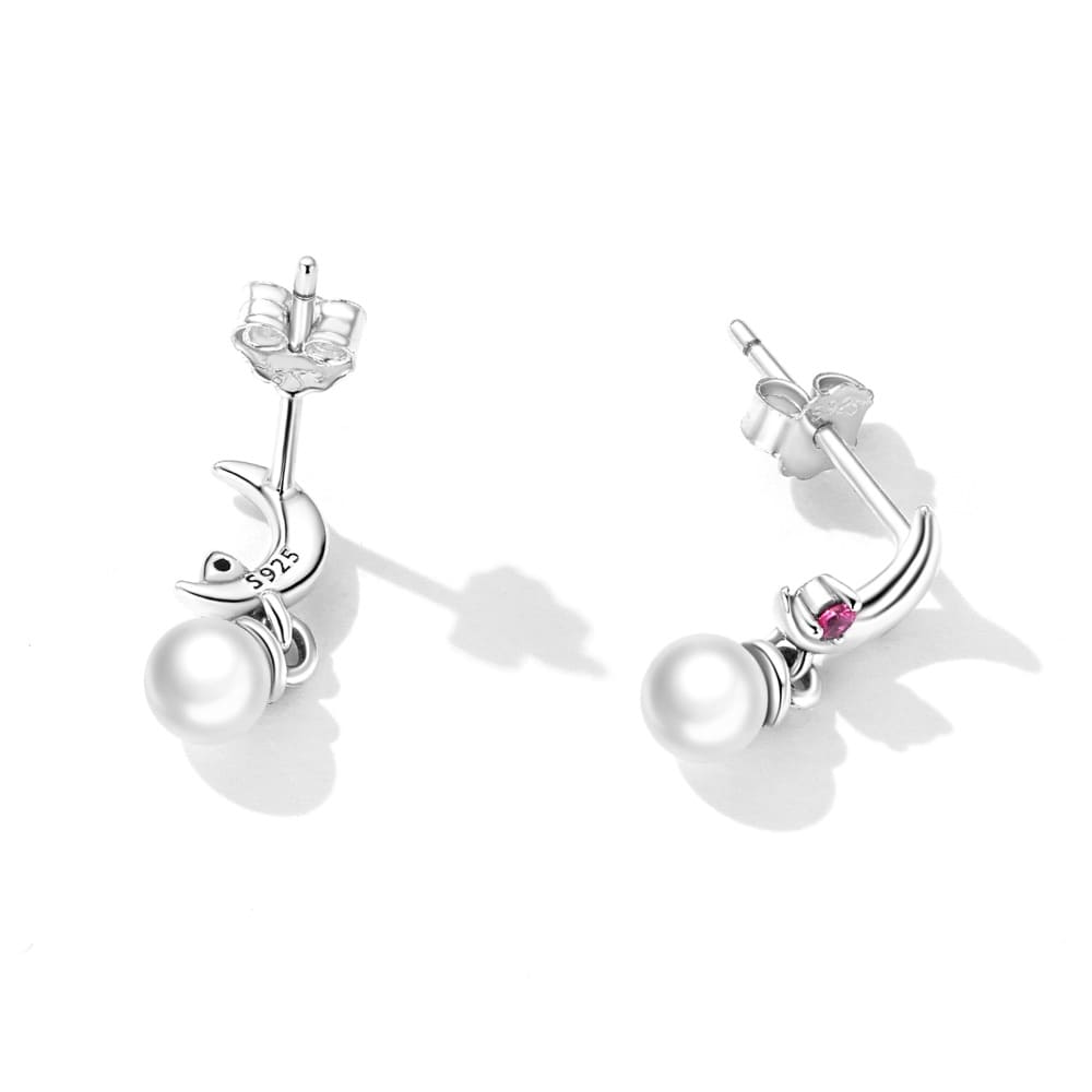 Solid 925 Signature Silver Abernathy Pearl Dangle Earrings