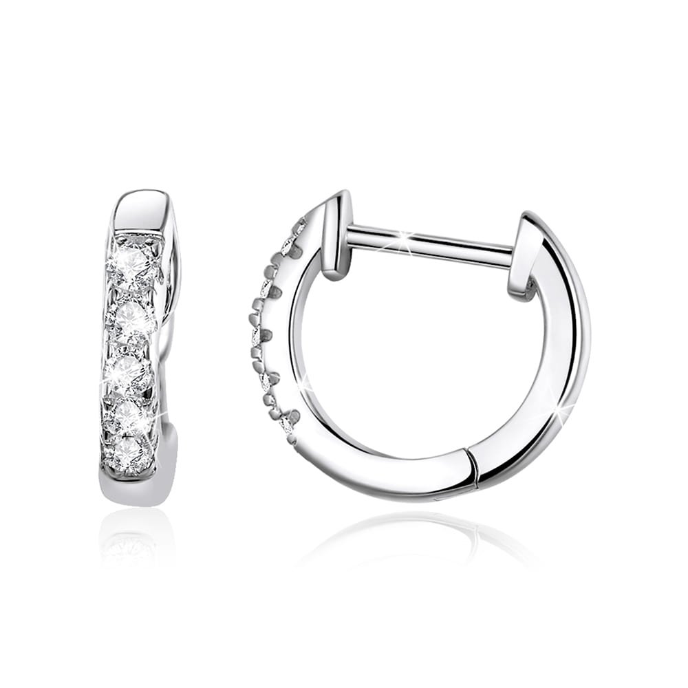 Solid 925 Signature Silver Risma Huggie Earrings