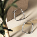 Solid 925 Signature Silver Horseshoe Hoop Earrings 2