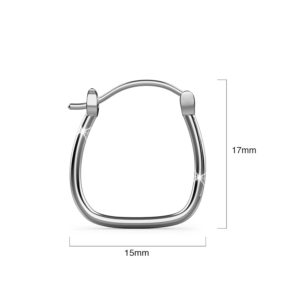 Solid 925 Signature Silver Horseshoe Hoop Earrings 4