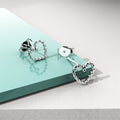 Solid 925 Signature Silver Iron Heart Open Stud Earrings 2