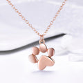 Solid 925 Sterling Silver Animal Pet Paw Print Necklace Rose Gold - Brilliant Co