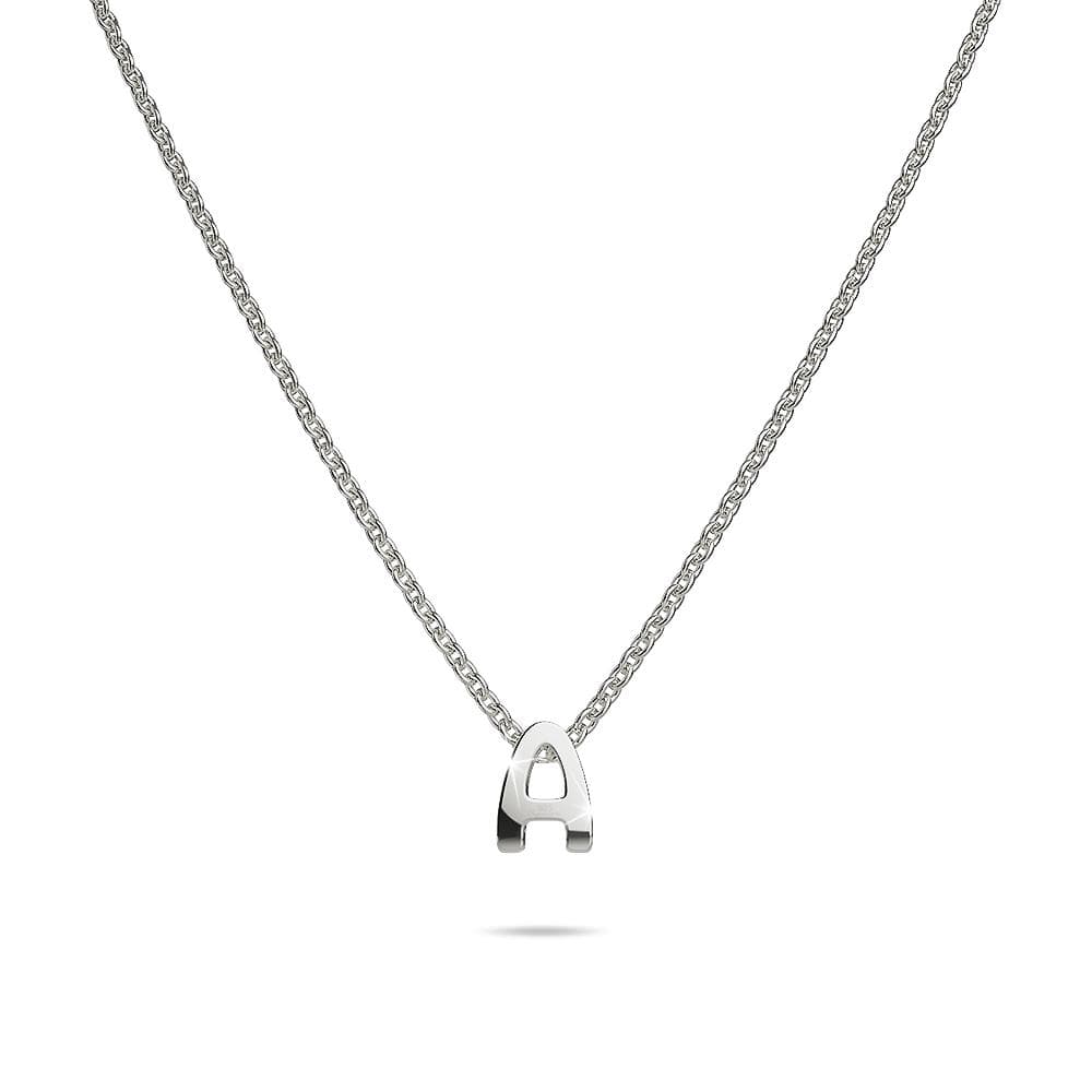 Solid 925 Sterling Silver Initial Alphabet Letter Necklace  - 2