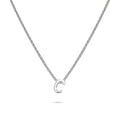 Solid 925 Sterling Silver Initial Alphabet Letter Necklace  - 10