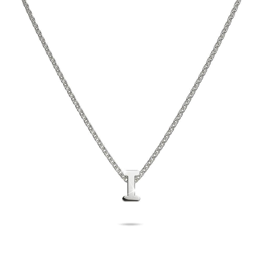 Solid 925 Sterling Silver Initial Alphabet Letter Necklace  - 34