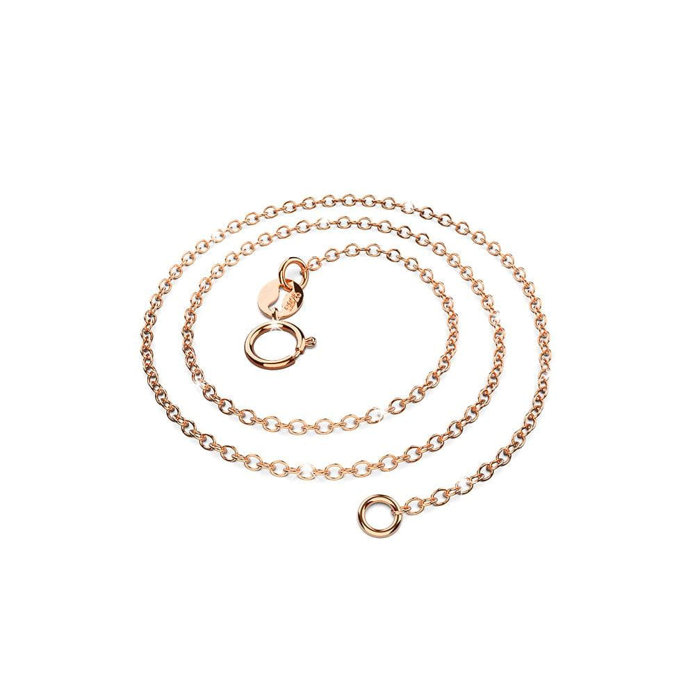 Solid 925 Sterling Silver Trace Chain Necklace in Rose Gold Layered - Brilliant Co