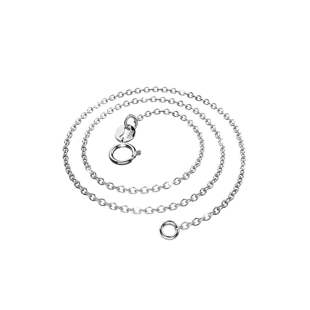 Solid 925 Sterling Silver Trace Chain Necklace in White Gold Layered - Brilliant Co