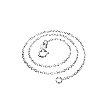 Solid 925 Sterling Silver Trace Chain Necklace in White Gold Layered - Brilliant Co