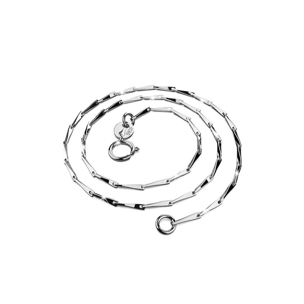 Solid 925 Sterling Silver Melon Seed Chain in White Gold Layered - Brilliant Co