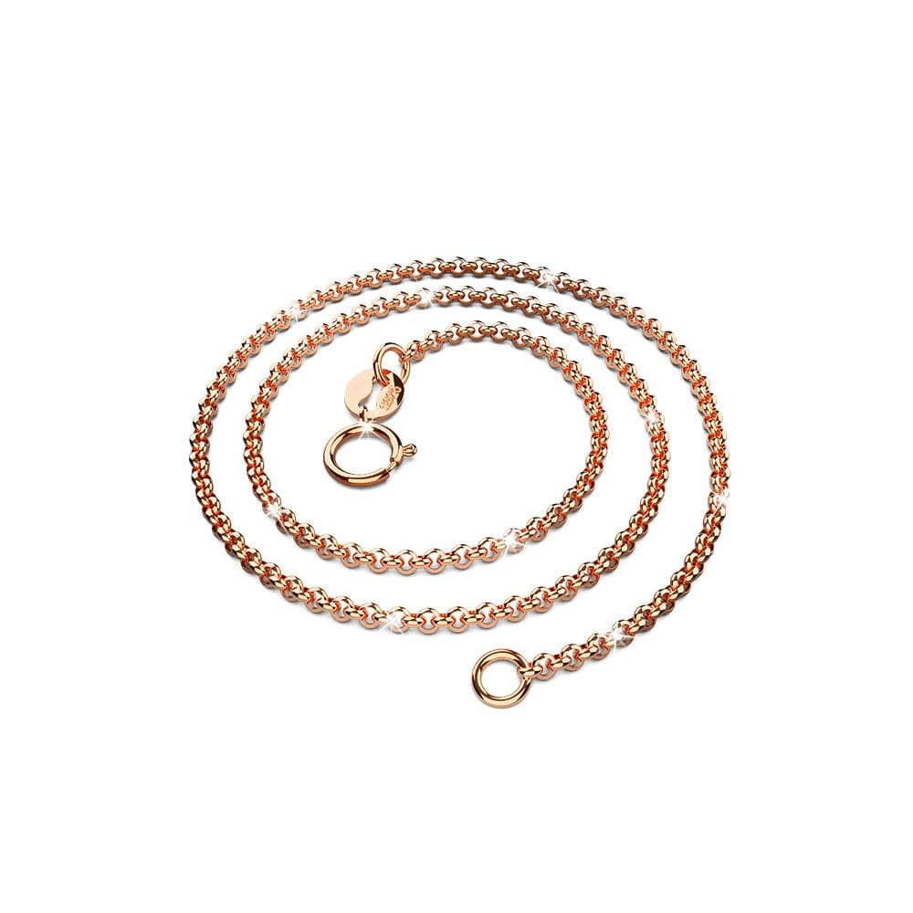 Solid 925 Sterling Silver Belcher Rolo Chain in Rose Gold Layered - Brilliant Co