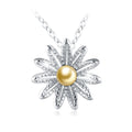 Solid 925 Sterling Silver White Petal Pretty Flower Pendant - Brilliant Co