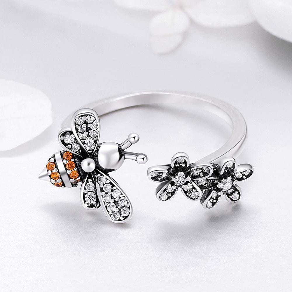 Solid 925 Sterling Silver DaisyBee Ring