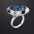 Solid 925 Sterling Silver Abalone Shell Ring - Brilliant Co