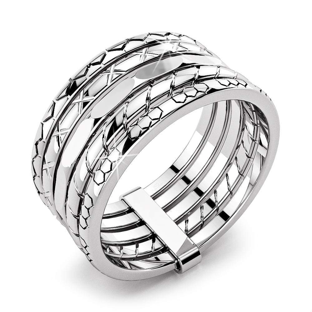 Solid 925 Sterling Silver Antiqued Stackable Rings
