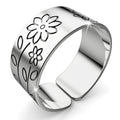 Solid 925 Sterling Silver Antique Floral Engrave Ring