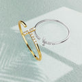 Solid 925 Sterling Silver Cleo Adjustable Stacking Ring in Gold - Brilliant Co