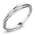 Solid 925 Sterling Silver 3 in 1 Interlink Wedding Ring