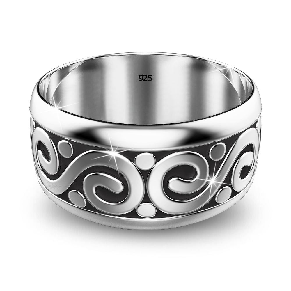 Solid 925 Sterling Silver Antique Celtic Filigree Ring