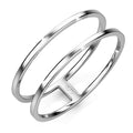Solid 925 Sterling Silver Double Hoops Chic Ring