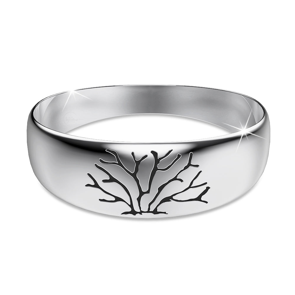 Solid 925 Sterling Silver Antique Tree of Life Ring