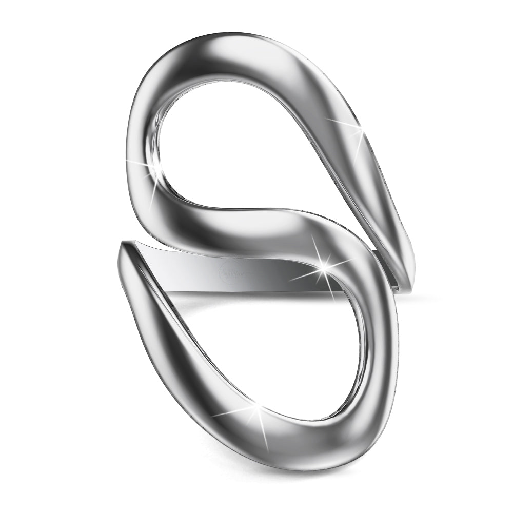 Solid 925 Sterling Silver Regal Wave Ring