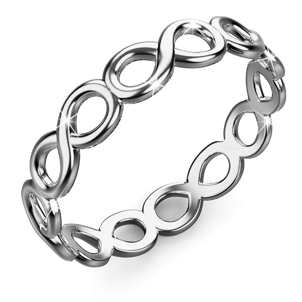 Solid 925 Sterling Silver Infinity Stacking Ring
