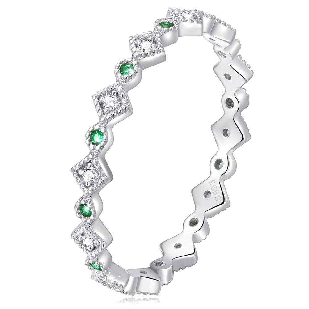 Solid 925 Signature Silver Diamond Cut Duchess Slim Ring