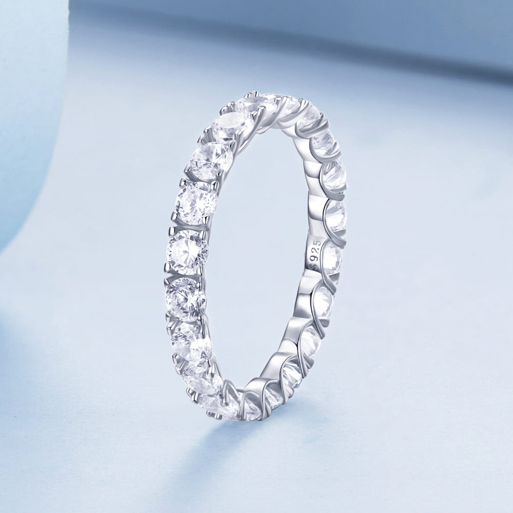 Solid 925 Signature Silver Bone-White Ring