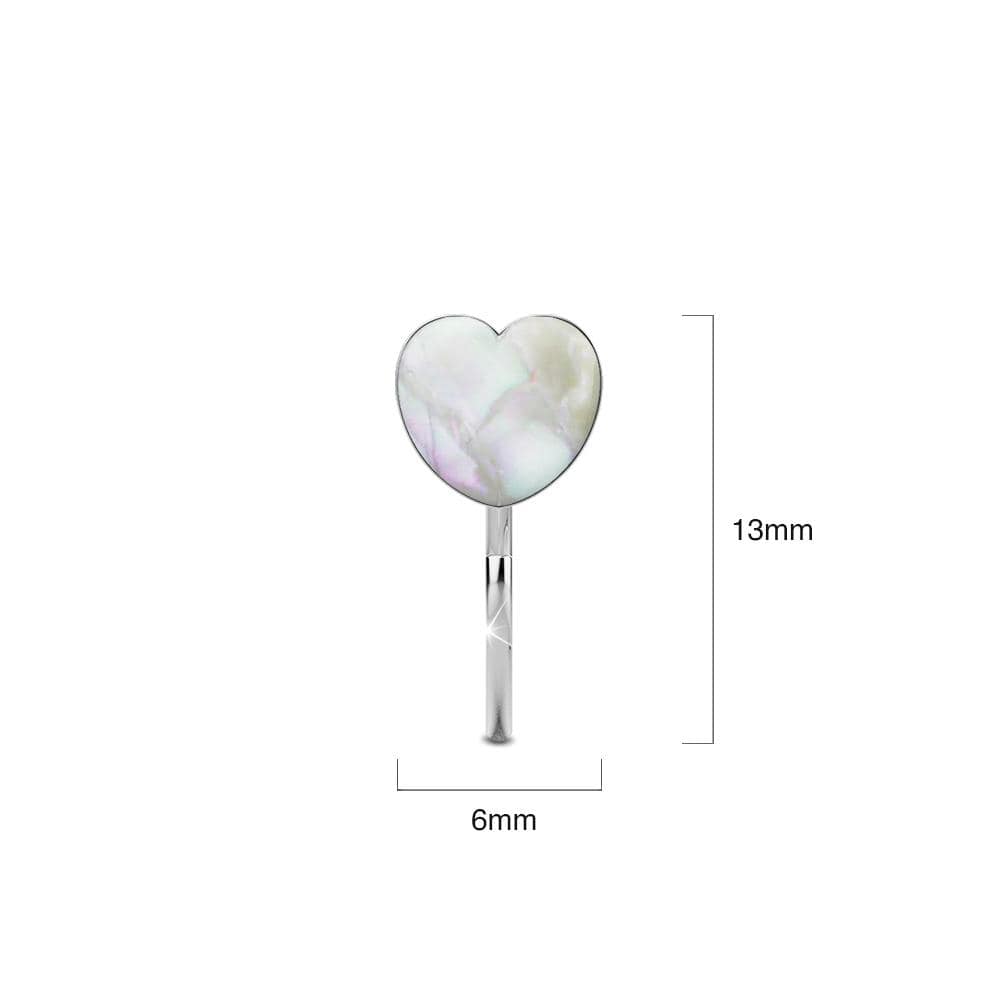 Boxed Solid 925 Sterling Silver Heart Resin Hook Earrings Set