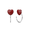 Boxed Solid 925 Sterling Silver Heart Resin Hook Earrings Set